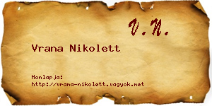 Vrana Nikolett névjegykártya